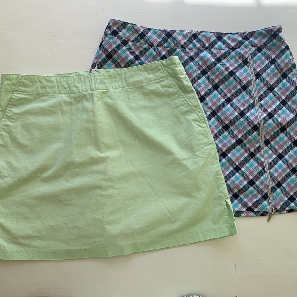 Lady Hagen Golf Tennis Athletic Skort Size 8 Pockets lot of 2 bundle green blue
